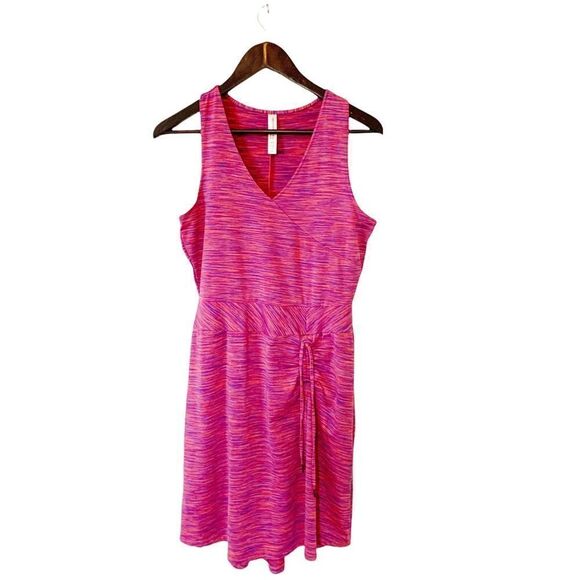 Kyodan Freedom Trail Pink Purple Space Dye Racerback Jersey Ruched Dress - Picture 1 of 6